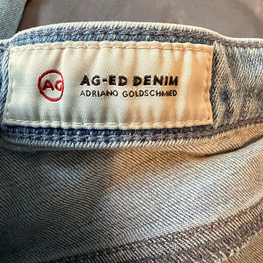 AG Adriano Goldschmied Light Blue Skinny Jeans with Raw Hem - Picture 3 of 4